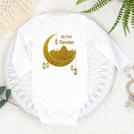 Baby Eid Romper My First Ramadan Newborn Outfit Toddler Ramadan Clothes Infant Eid Bodysuits Baby Shower Keepsake Gifts