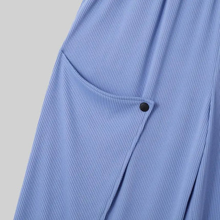 INCERUN Men Sets Solid Color Streetwear O-neck Sleeveless Tank Tops & Pants 2PCS Summer Loose Fashion Men's Casual Suits S-2XL