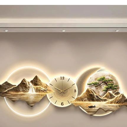 Living Room Wall Clocks Art Mural Luxury Large Aesthetic Modern Wall Watch Creative Large Silent Reloj De Pared Home Decoration