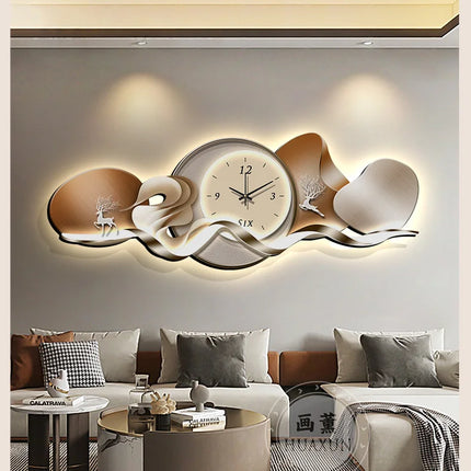 Art Mural Luxury Wall Clocks Interior Aesthetic Silent Minimalist Wall Watch Nordic Restaurant Reloj Pared Home Decoration