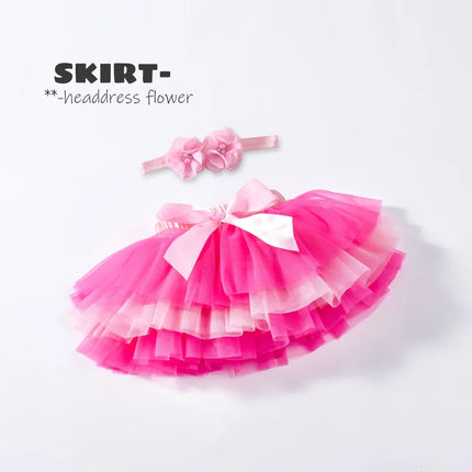 Baby Girls Newborn Tutu Skirt Outfit for Kids 2pcs Short Skirts+Headband Set Costume Toddler Girl Clothes Child Birthday Tutus