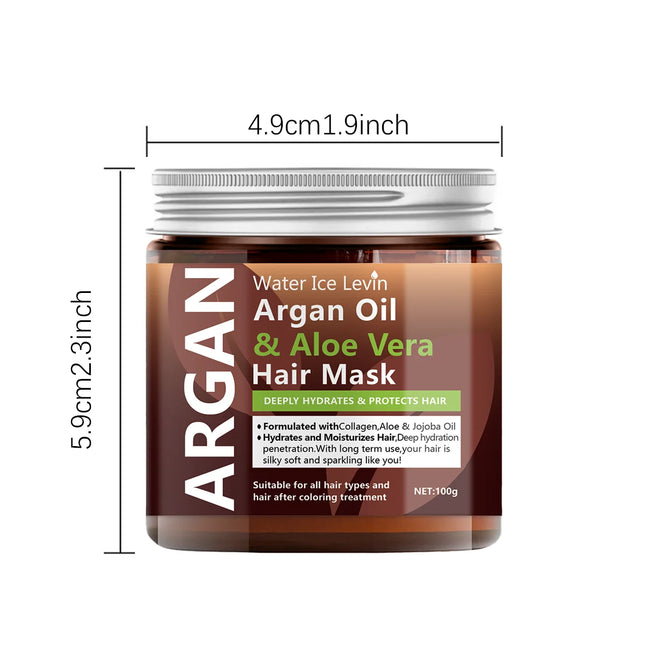 Glycerin and Aloe Vera Hair Mask, 100g - Deep Care Damaged, Curly, Frizzy Hair - the Effect of Smooth and Smooth - Contains Jojoba Oil - Suitable for Summer Use