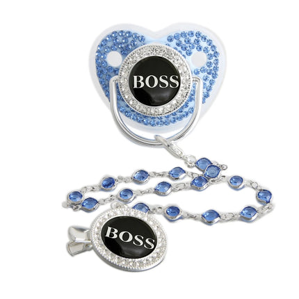 Bling Weaning Pacifier Luxury Baby Pacifier With Chain Clip Newborn Baby Dummy Soother Nipple With Gem