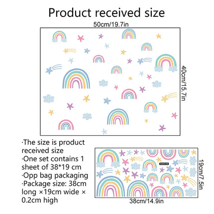 Kids’ Room Luminous Rainbow & Cloud Wall Sticker – Glow-in-the-Dark Cartoon Decor