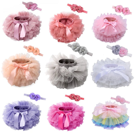 Baby Girls Newborn Tutu Skirt Outfit for Kids 2pcs Short Skirts+Headband Set Costume Toddler Girl Clothes Child Birthday Tutus