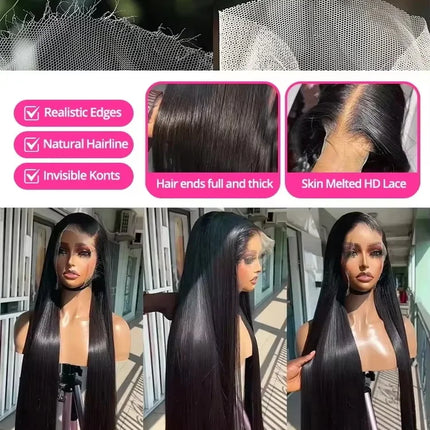 Linktowig 30 40 Inch Bone Straight Human Hair Wigs 13x6 HD Lace Frontal Wig Straight Lace Front Wigs Human Hair 5x5 Glueless Wig