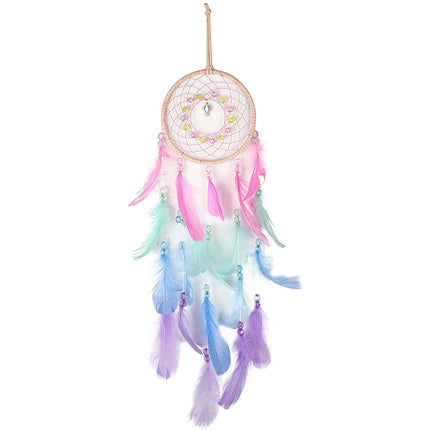 Handmade Dream Catcher – Boho Feather Pendant Wall Decor for Bedroom, Kids’ Room & Car