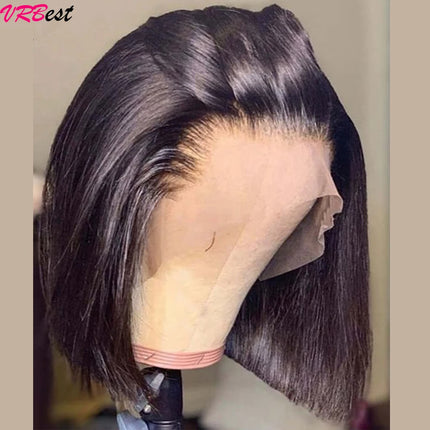 13x4 HD Transparent Straight Lace Frontal Wigs 12A Bob Wig Pre Plucked Glueless Full Lace Front Human Hair Wigs For Black Women
