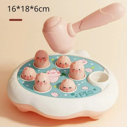 Duck/Frog/Pig Baby Toy Montessori Learning Game Educational Puzzle Gift for 12 24 Months Toddler Boy/Girl with Hammer