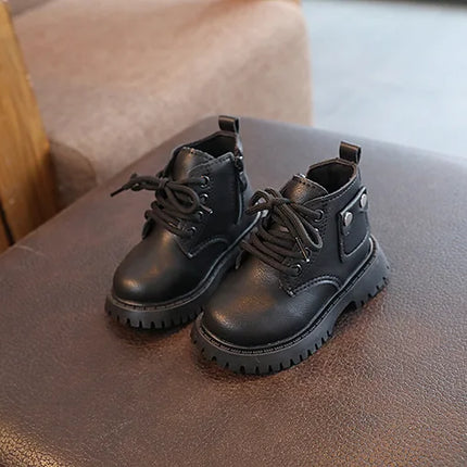 Children's Fashion Front Lace Up Soft Sole Anti Slip Warm Snow Boots Girls' Plush Casual Cotton Shoes