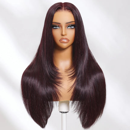 UNICE Black Cherry Colored Human Hair Wigs 7x5 & 13x4 Pre Cut Pre Bleached Glueless Wig Human hair Ready To Wear 150% Density