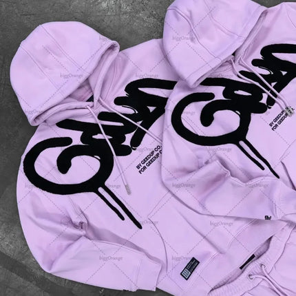 New Punk Goth Casual Loose Men Suit 2025 American High Street Fashion Clothing Retro Harajuku Y2K Fashion Oversized Hoodie