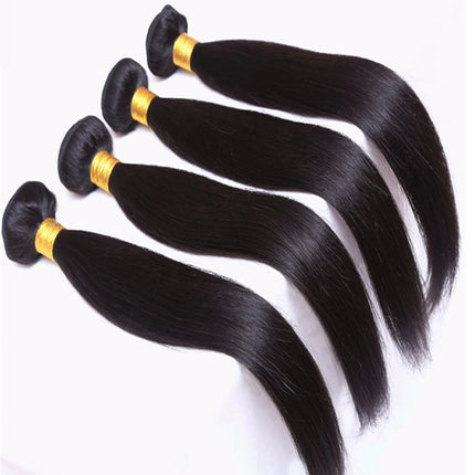 Bone Straight Human Hair Bundles with 13x4 Lace Frontal Tissage Straight Brazilian Weave Bundles With Closure 4x4 with Bundles