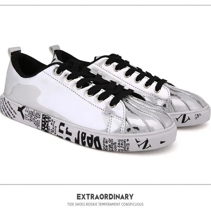 Couple Gold Silver Jogging Sneakers Men Hip Hop Casual Unisex Shoes Tennis Women Running Trainers Clunky Streetwear Footwear