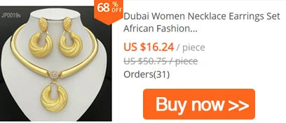 Africal Gold Color Big Jewelry Set Hollow Out Design Necklace Bracelet Earring Ring For Women Bridal Wedding Jewellery Gift