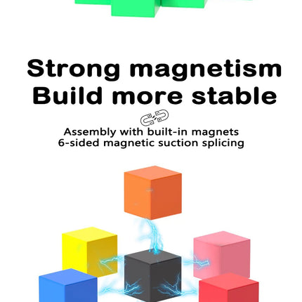 Magnetic cube tile children's toys, magnetic modeling building toys for toddlers, preschool learning, sensory STEM toys, creativ