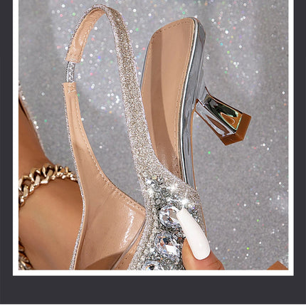 Elegant Women's Weddings Fashion Pointed-Toe Party Shoe and Bride sh Rhinestone Luxurious Rhinestone Pumps for Special Occasions