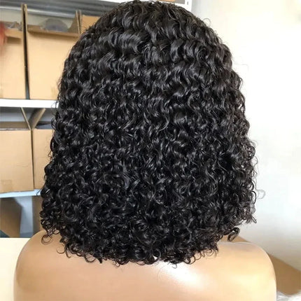 Short Kinky Curly 13x4 Glueless Wigs Lace Front Wig Human Hair Wear And Go Brazilian Remy Wigs Natural Black 4x4 Lace Closure