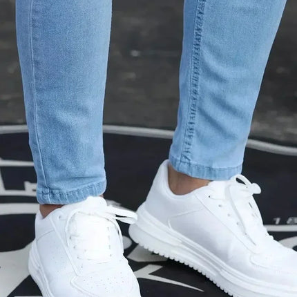 2025 Spring New Mens Slim Fit Classic Skinny Jeans Casual Street Style Casual Mens Skinny Jeans Male Slim Fit Pencil Denim Blue