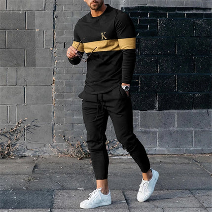 Men's Tracksuit Casual 3D Print 2 Piece Sets Long Sleeve T-Shirt+pants 2pcs Set Fashion Outfits Oversized Sports Unisex Clothing