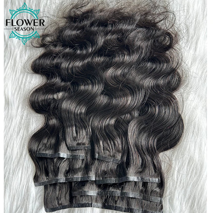 PU Clip ins Hair Extensions Human Hair Body Wave Invisible Seamless Clip in human hair Skin Weft 120g/7pcs Full Head for Women