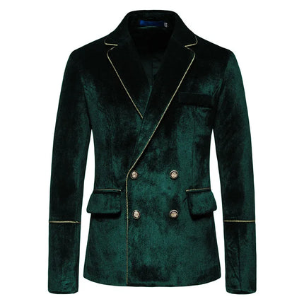 2023 new men's high-end velvet suits fashion casual dress jacket party costumes men's sets