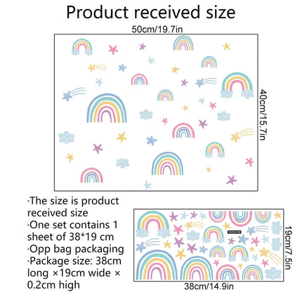 Kids’ Room Luminous Rainbow & Cloud Wall Sticker – Glow-in-the-Dark Cartoon Decor