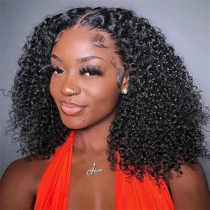 100% Malaysia Hair Kinky Curly Wigs 250 Density Ombre Double Drawn Hair Glueless Wigs 100% Human Hair 13x4 HD Lace Frontal Wigs