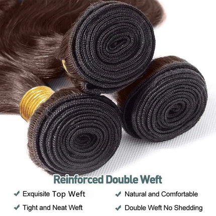 4# Human Hair Bundles Water Curly Human Hair Weave 1 3 4 Bundles Deal Remy Hair Extension for Black Women Chocolate Brown Color