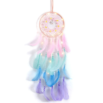 Handmade Dream Catcher – Boho Feather Pendant Wall Decor for Bedroom, Kids’ Room & Car