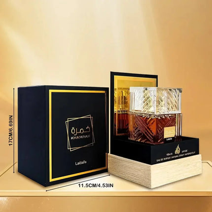 1 Pack 3.4 Oz/100 Ml Lattafa Khamrah Perfume 3.4 Oz/100 Ml - Warm Spice Vanilla & Cinnamon Perfume, Unisex Perfume Spray