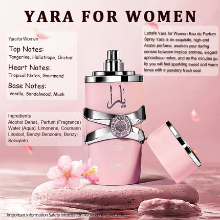 Lattafa Yara Edition For Women Eau de Perfume Spray 3.40 Ounce 100ml Long-Lasting Floral Scent Best Valentine's Day Gif