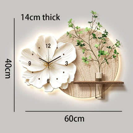 Creative Wall Clock Modern Living Room Wal Ladhesive Watch Nordic Interior LED Luminous Clocks Bedroom Large Clock Noiseless