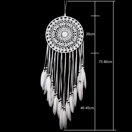 Handmade Dream Catcher – Boho Feather Pendant Wall Decor for Bedroom, Kids’ Room & Car