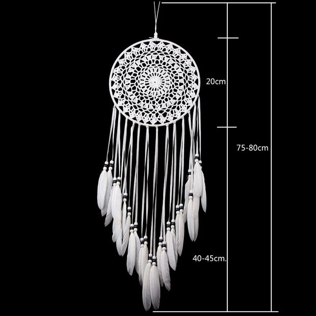 Handmade Dream Catcher – Boho Feather Pendant Wall Decor for Bedroom, Kids’ Room & Car