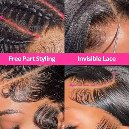 Linktowig 30 40 Inch Bone Straight Human Hair Wigs 13x6 HD Lace Frontal Wig Straight Lace Front Wigs Human Hair 5x5 Glueless Wig