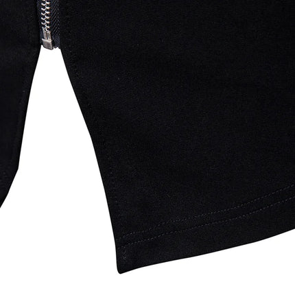 Fashion Jackets for Men Spring New Stand Up Neck Slim Fit Knitted Shirt Panel Leather Knitted Shirt for Men