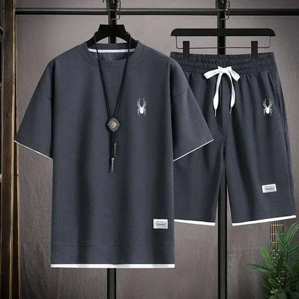 2025 Men's New Fashion Set, Casual Sportswear, Korean Fashion Classic, Summer Handsome Men's Set