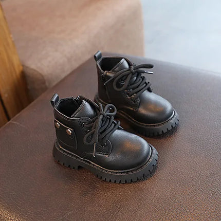Children's Fashion Front Lace Up Soft Sole Anti Slip Warm Snow Boots Girls' Plush Casual Cotton Shoes