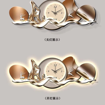 Art Mural Luxury Wall Clocks Interior Aesthetic Silent Minimalist Wall Watch Nordic Restaurant Reloj Pared Home Decoration