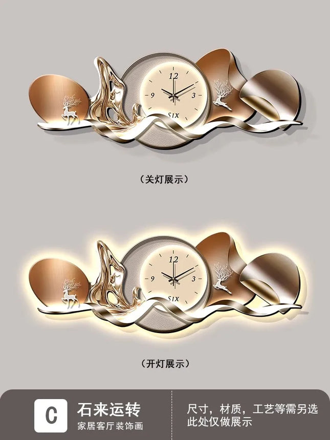 Art Mural Luxury Wall Clocks Interior Aesthetic Silent Minimalist Wall Watch Nordic Restaurant Reloj Pared Home Decoration