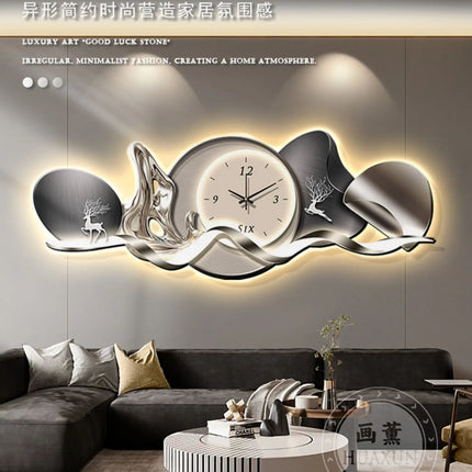 Art Mural Luxury Wall Clocks Interior Aesthetic Silent Minimalist Wall Watch Nordic Restaurant Reloj Pared Home Decoration