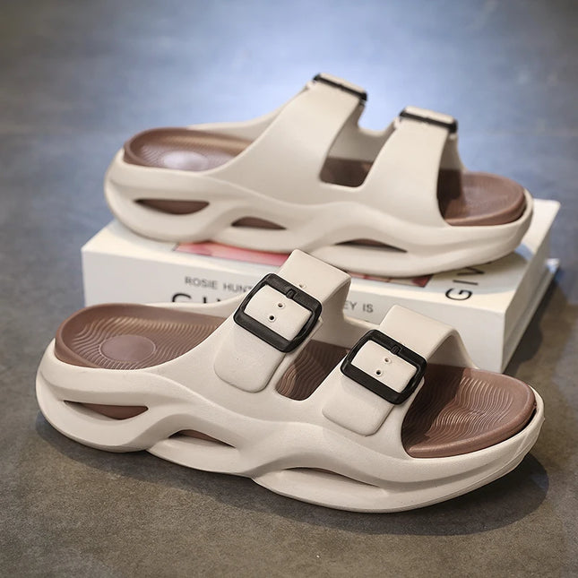 Slippers summer new breathable men's casual outdoor beach shoes classic slippers soft-sole non-slip comfort thick-sole sandals