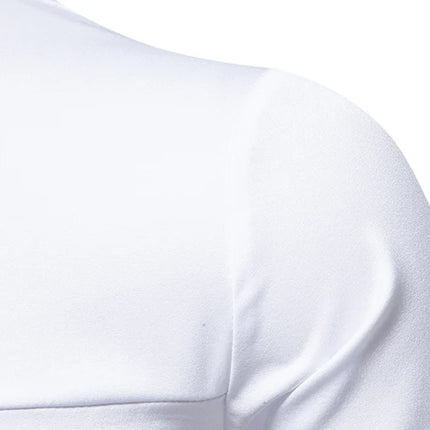 Fashion Man Stand Collar Shirt  Personality Oblique Button Irregular Long Sleeve Business Festival Hombre Mens Dress Shirts