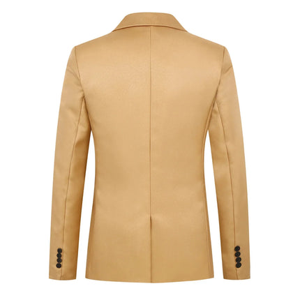 Men's Trendy Leisure Boutique Suit Jacket  Autumn Casual Business Slim Fit Non-ironing Single Button Suit Solid Formal Blouse