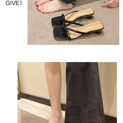 Flip-flops, Women Wear 2024 New Summer Half - Toe Sandals, Fashion Casual Mid-heel Chunky Sandals, Women's Shoes