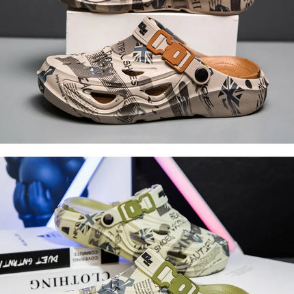 New Men Clogs Luxury Design Summer Shoes Sandals Daily Walking Beach Indoor Footwear Size 39-46 Comfortable Men Shoes Slippers