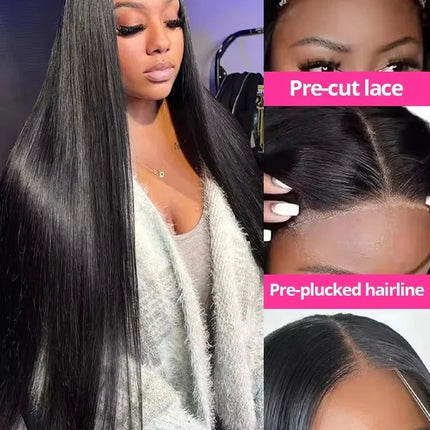 Linktowig 30 40 Inch Bone Straight Human Hair Wigs 13x6 HD Lace Frontal Wig Straight Lace Front Wigs Human Hair 5x5 Glueless Wig