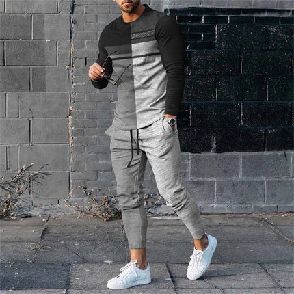 Men's Tracksuit Casual 3D Print 2 Piece Sets Long Sleeve T-Shirt+pants 2pcs Set Fashion Outfits Oversized Sports Unisex Clothing