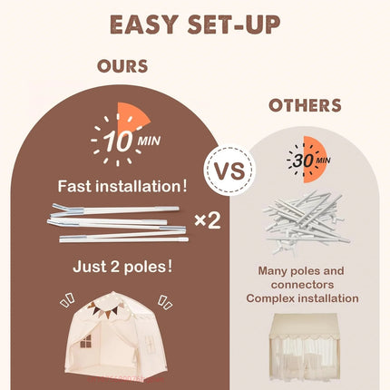 Foldable Kids’ Play Tent – Princess Castle with Window & Carrying Case